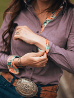 Women’s Brown Chambray Western Shirt