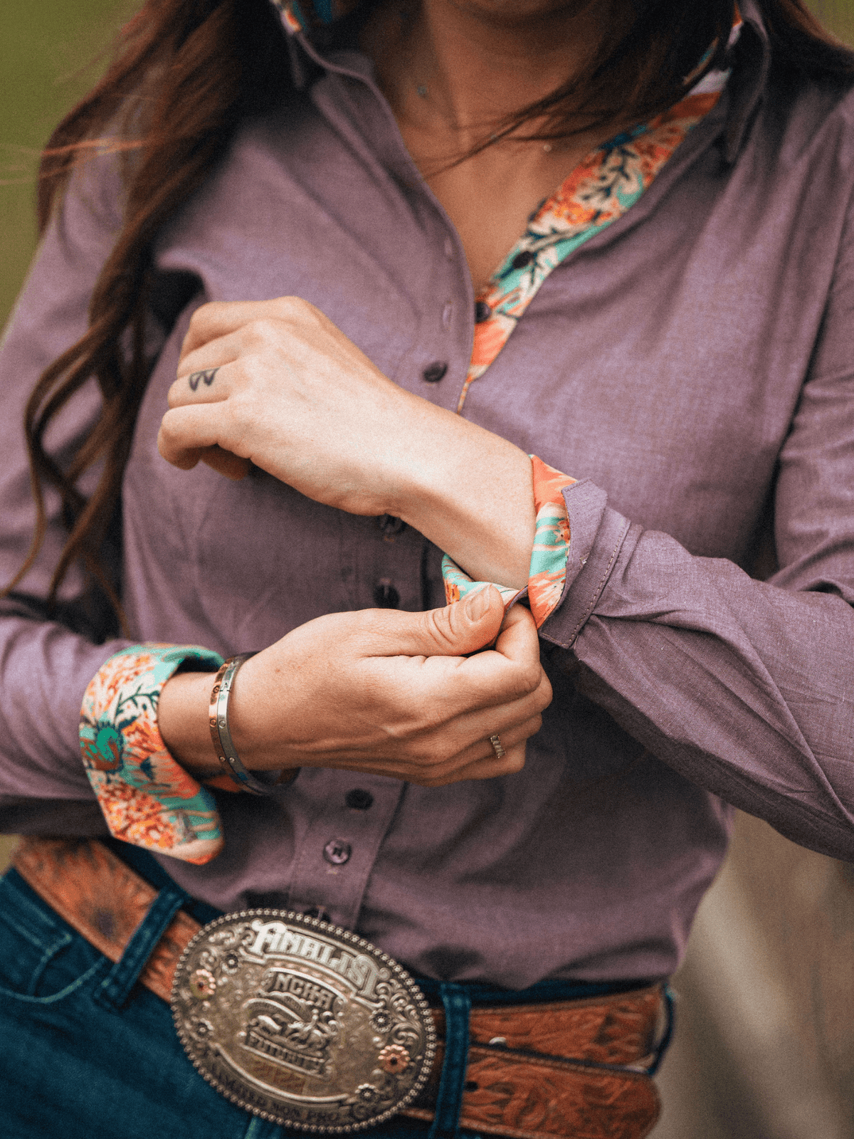 Women’s Brown Chambray Western Shirt