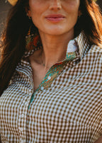 Olive Gingham Women’s Western Shirt | Core Collection