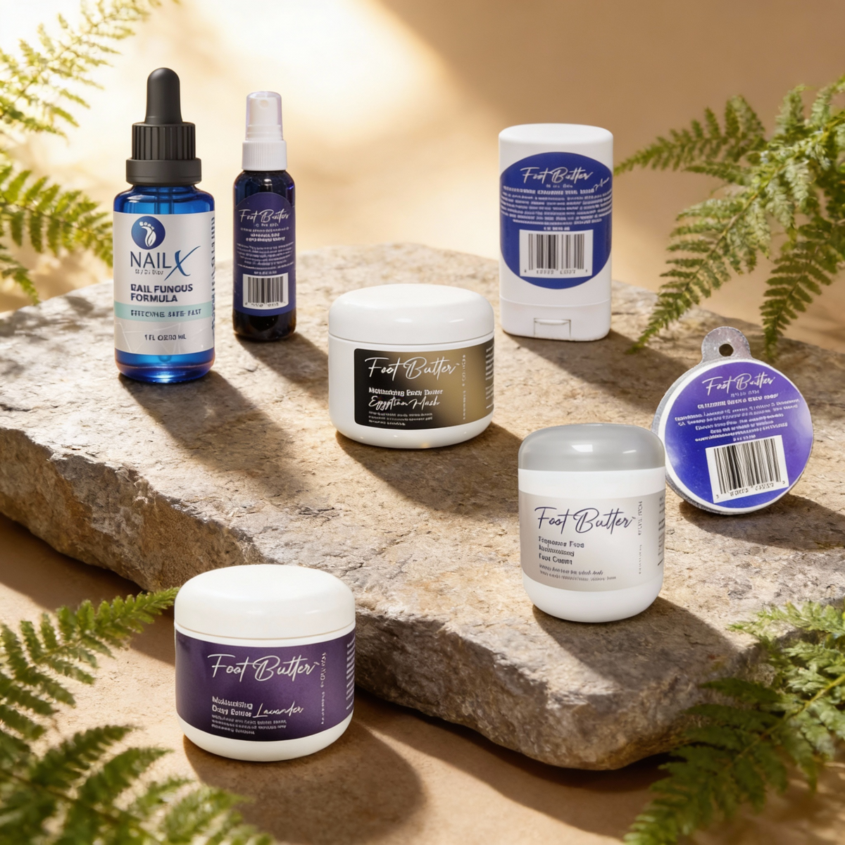 Ultimate Foot & Body Care Bundle – Foot Butter Creams, Body Butter, Heel Balm, Cooling Spray, Nail Repair & Bath Soap