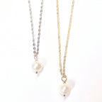 Single Pearl Drop Necklace with Swarovski Clasp