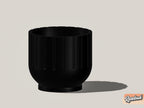 Modern Indoor Planter with Drainage – 3D Printed Fluted Plant Pot, Vertical Ribbed Design, Minimalist Decor Accent, Mid-Bubble