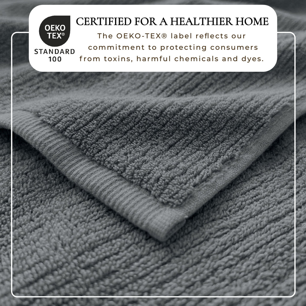Georgiana Turkish Cotton Ribbed Bath Towel Set – 6 Piece