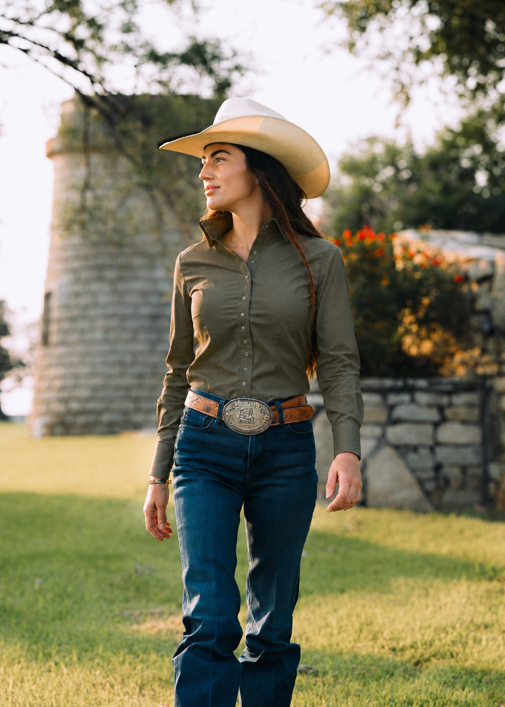 Loden Green Cool Ride™ Women’s Western Riding Shirt