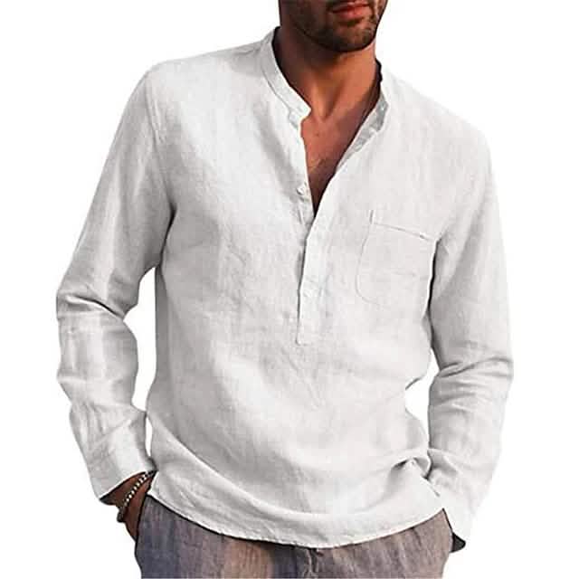 Men’s Cotton Long Sleeve Button-Down Shirt