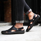 Men's Sandals Cowhide Breathable Casual Beach Walking Shoes