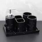 5-Piece Marble-Look Bathroom Accessory Set