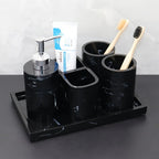 5-Piece Marble-Look Bathroom Accessory Set
