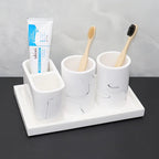5-Piece Marble-Look Bathroom Accessory Set