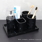 5-Piece Marble-Look Bathroom Accessory Set