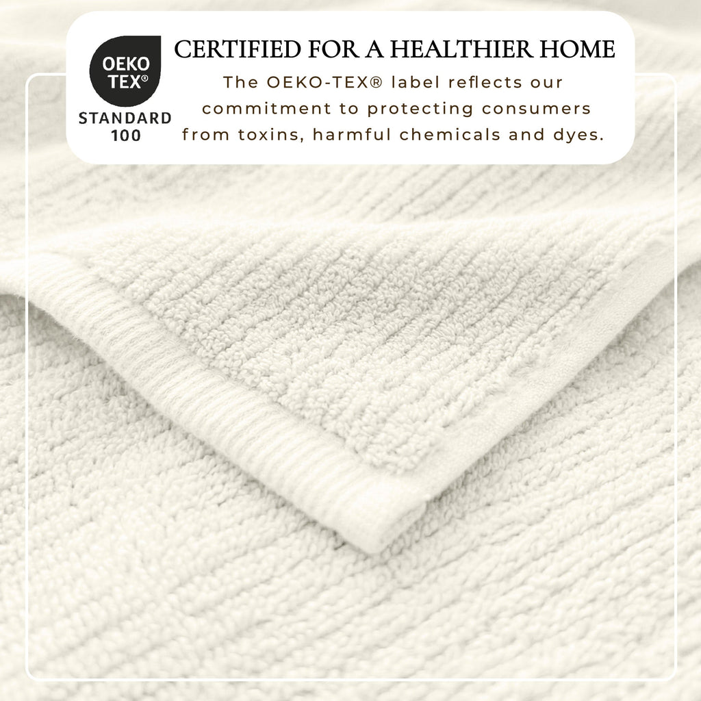 Georgiana Turkish Cotton Ribbed Bath Towel Set – 6 Piece