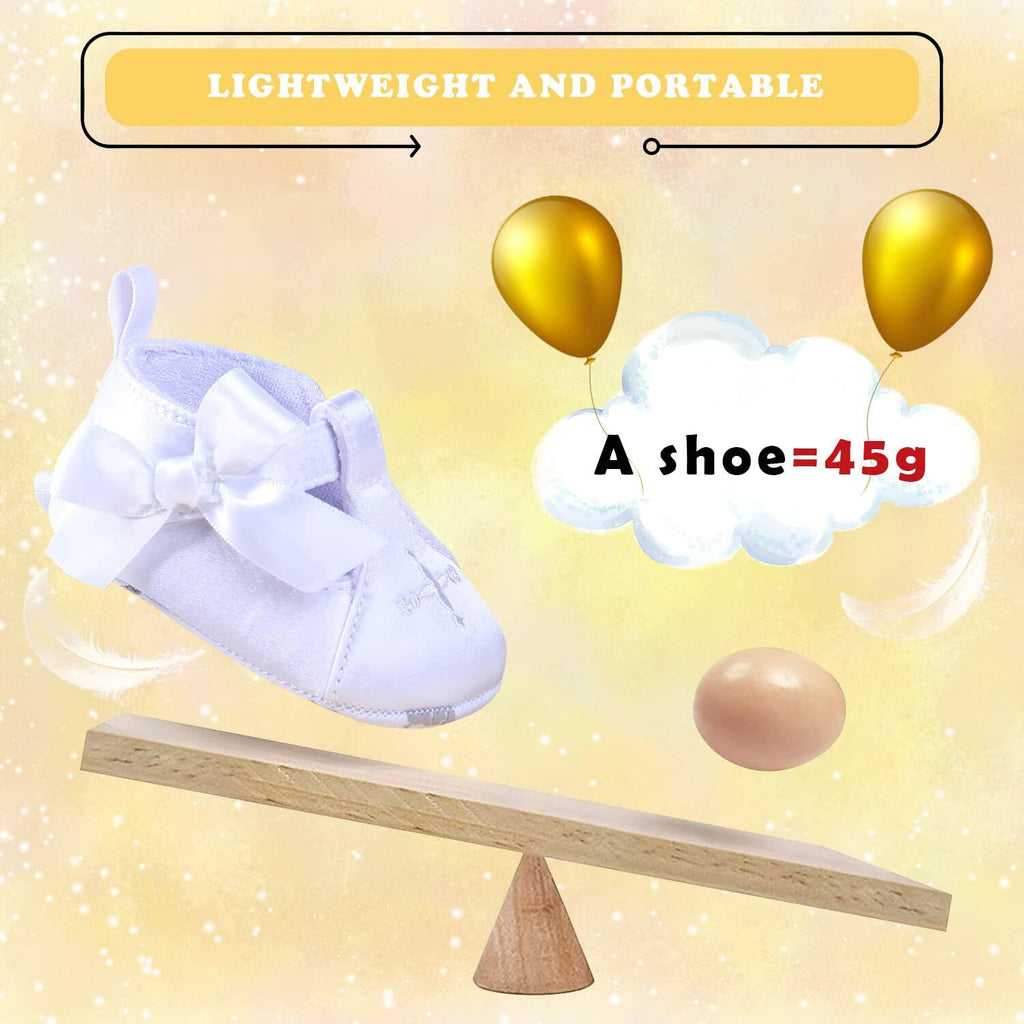 Baby Girls’ White Satin Christening Booties – 12–18 Months