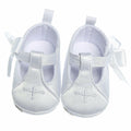 Baby Girls’ White Satin Christening Booties – 12–18 Months