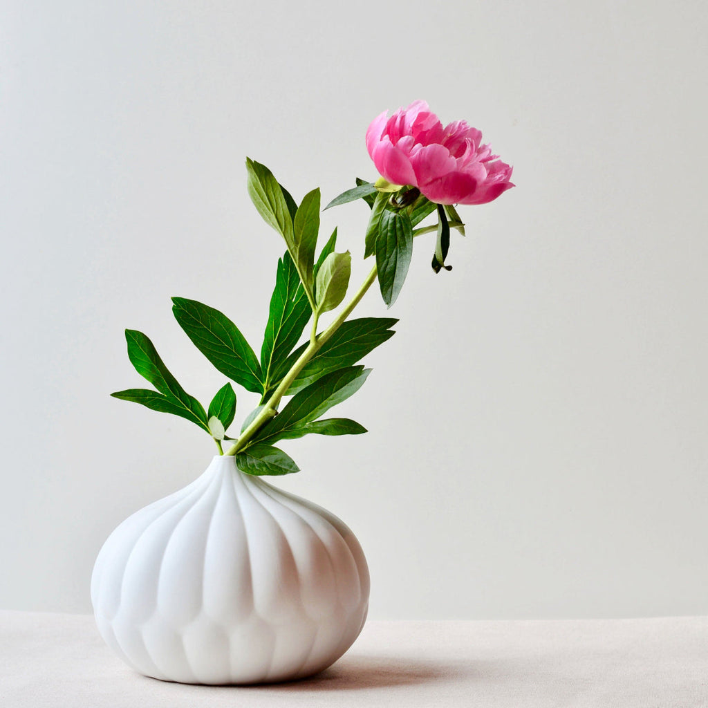 Textured Porcelain Vases White - set of 3