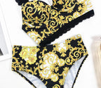 Women’s Vintage Print High-Waisted Bikini Set