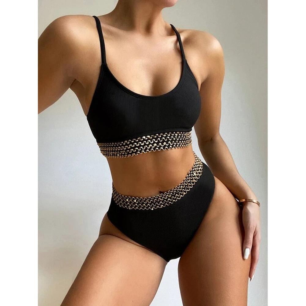 Women’s High-Waisted Push-Up Bikini Set