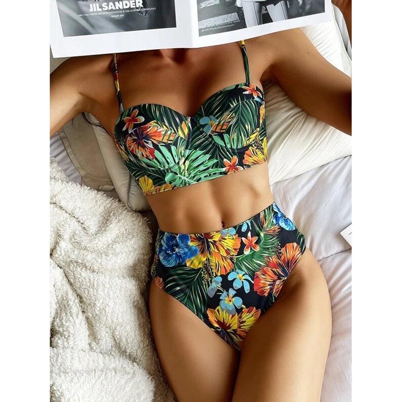 Women’s High-Waisted Push-Up Bikini Set