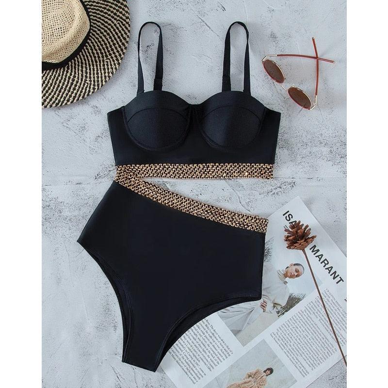 Women’s High-Waisted Push-Up Bikini Set