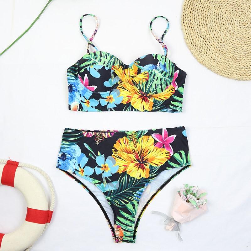 Women’s High-Waisted Push-Up Bikini Set