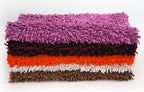 DaDa Bedding Vanilla Ivory White Shaggy Soft Chenille Noodle Carpet Rug Bath Mat