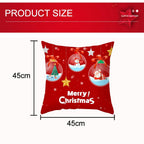 Santa Pillowcase Happy New Year 2022 Merry Christmas Gifts Xmas Decor Christmas 1PCS Pillow Case Sofa Decorative Santa Claus Xmas Throw Pillowcase Cotton Linen Square Cushion Pillow Covers For Home Cushion Cover 45x45CM