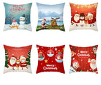Santa Pillowcase Happy New Year 2022 Merry Christmas Gifts Xmas Decor Christmas 1PCS Pillow Case Sofa Decorative Santa Claus Xmas Throw Pillowcase Cotton Linen Square Cushion Pillow Covers For Home Cushion Cover 45x45CM