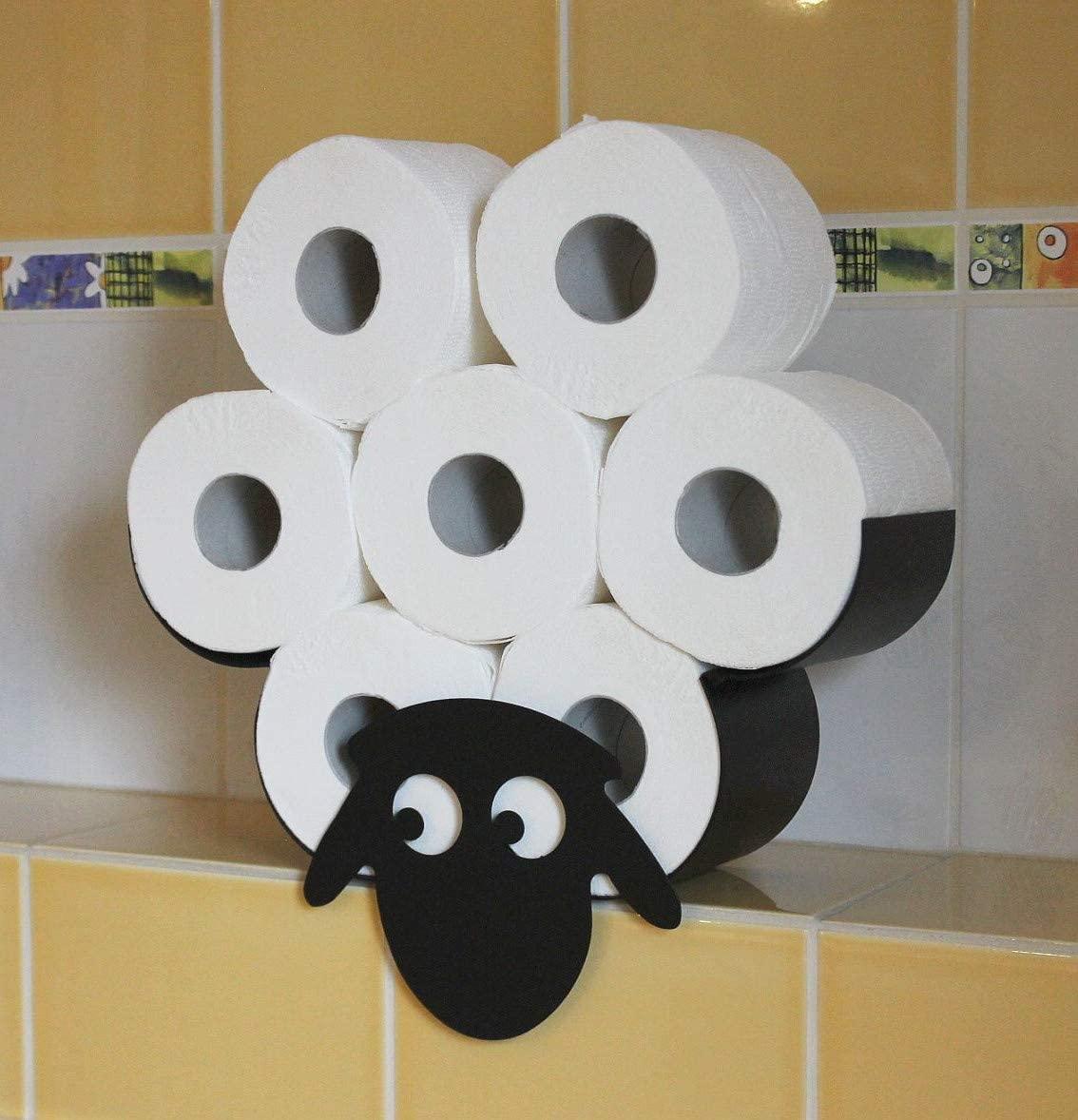Sheep Wall-Mounted Toilet Paper Holder – 7 Roll Storage Rack