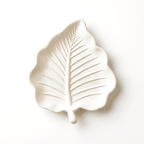White Elm Leaf Decorative Tray – Handcrafted Gypsum 6"