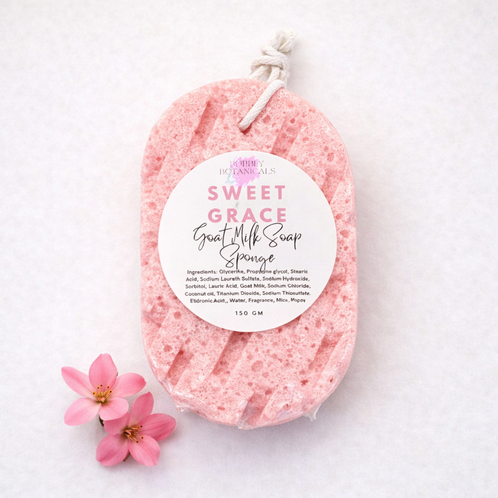 Goat Milk Soap Infused Sponge - Sweet Grace Type Scent | Lasts up to 6 weeks