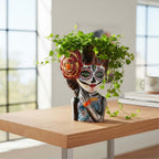 Talavera Day of the Dead Face Planter | Handmade Skull Ceramic Pot