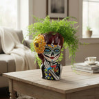 Talavera Day of the Dead Face Planter | Handmade Skull Ceramic Pot