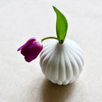 Textured Porcelain Vases White - set of 3