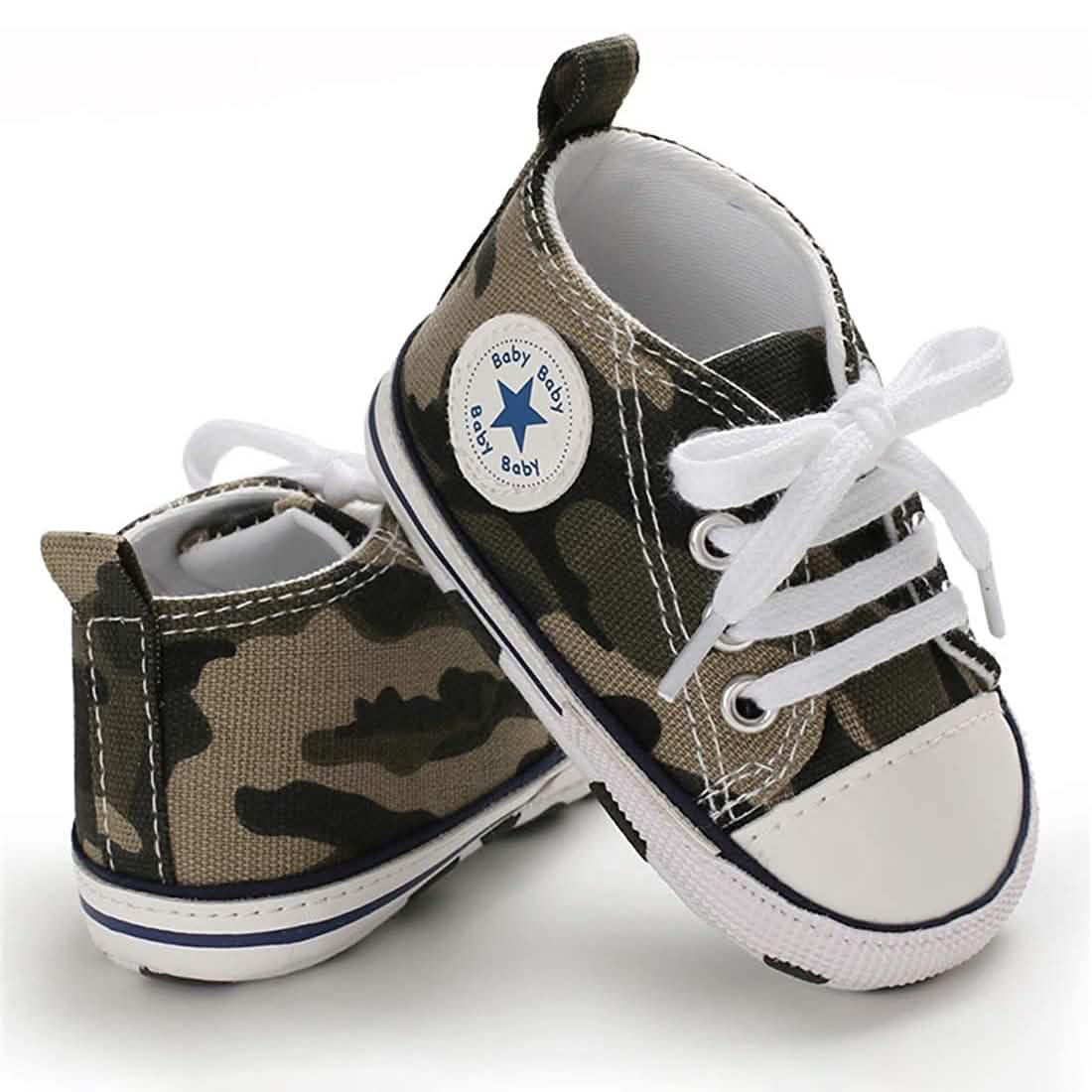 Baby Boys’ Denim High-Top Sneakers – 3–18 Months