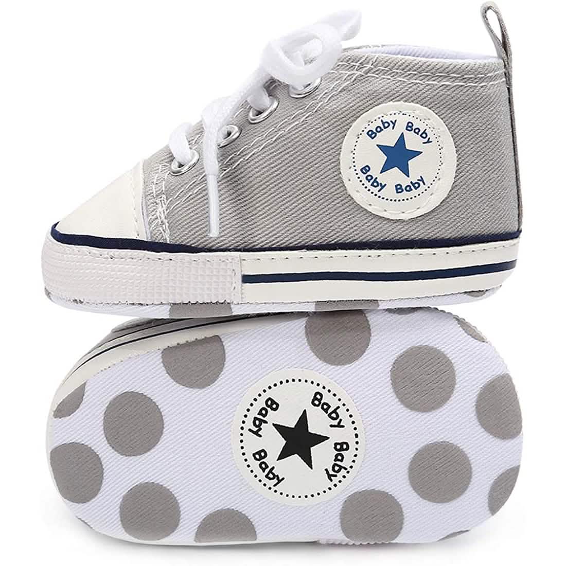 Baby Boys’ Denim High-Top Sneakers – 3–18 Months