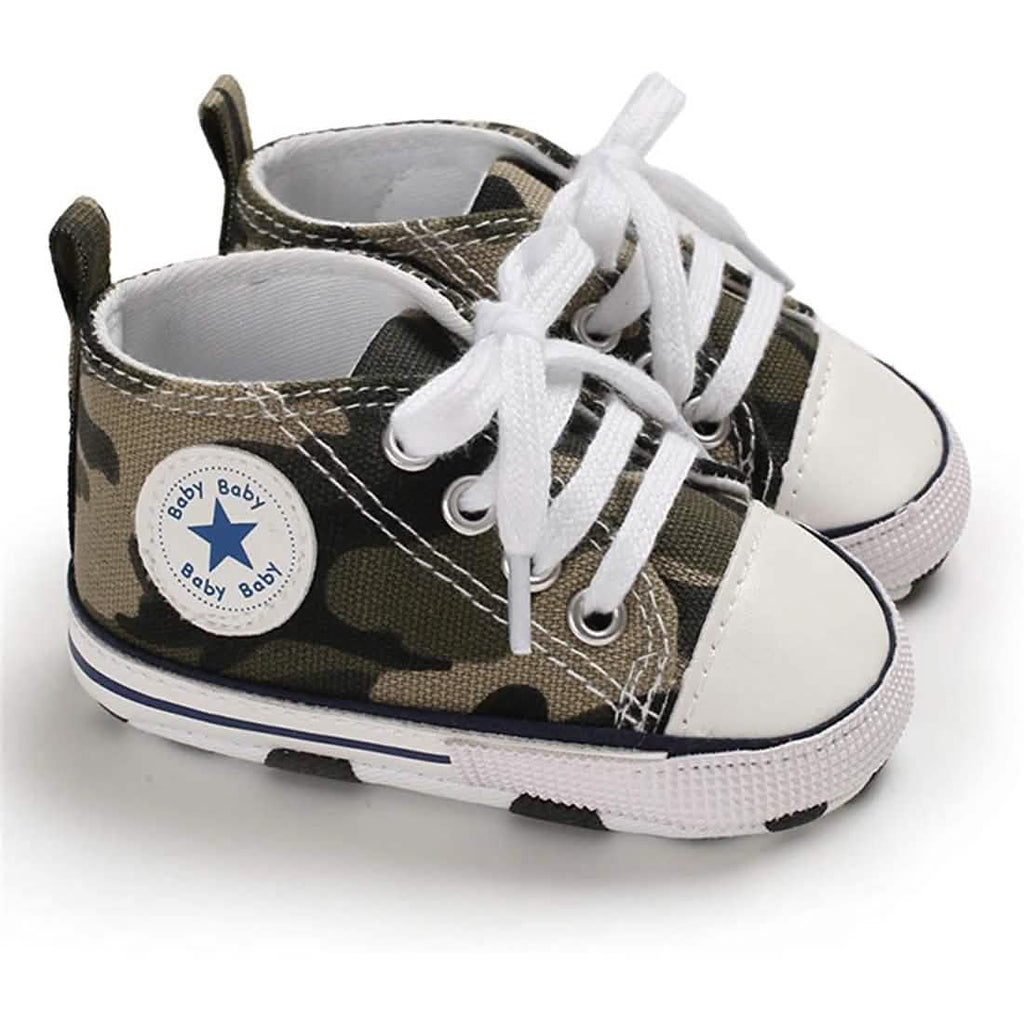 Baby Boys’ Denim High-Top Sneakers – 3–18 Months