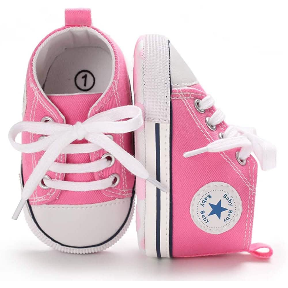 Baby Boys’ Denim High-Top Sneakers – 3–18 Months