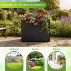 Raised Garden Bed Set of 2 with PE Rattan Wicker & Liner