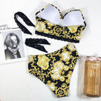 Women’s Vintage Print High-Waisted Bikini Set