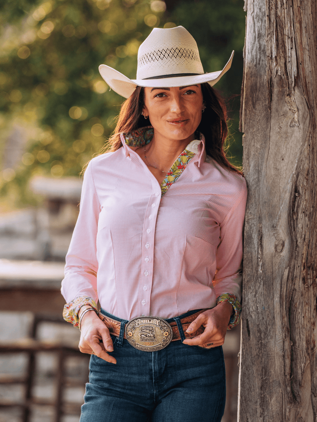 Pink Gingham Women’s Western Shirt | Core Collection